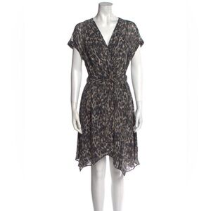 Leopard Print V-Neck Dress